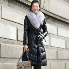 Load image into Gallery viewer, Leather Down Jacket Women's High Quality Medium and Long Real Fox Fur