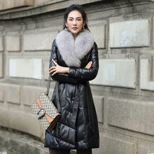 Load image into Gallery viewer, Leather Down Jacket Women's High Quality Medium and Long Real Fox Fur