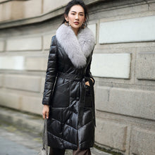 Load image into Gallery viewer, Leather Down Jacket Women's High Quality Medium and Long Real Fox Fur