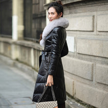 Load image into Gallery viewer, Leather Down Jacket Women's High Quality Medium and Long Real Fox Fur