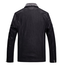 Load image into Gallery viewer, Men Coat High Quality fleece warm PU leather jacket