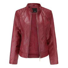 Load image into Gallery viewer, Leather Jacket Women Zippers Spring Autumn Women's PU Leather Jacket
