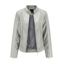 Load image into Gallery viewer, Leather Jacket Women Zippers Spring Autumn Women's PU Leather Jacket
