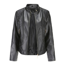 Load image into Gallery viewer, Leather Jacket Women Zippers Spring Autumn Women's PU Leather Jacket