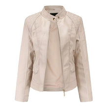 Load image into Gallery viewer, Leather Jacket Women Zippers Spring Autumn Women's PU Leather Jacket