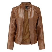 Load image into Gallery viewer, Leather Jacket Women Zippers Spring Autumn Women's PU Leather Jacket