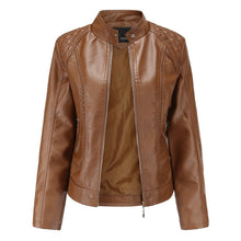 Load image into Gallery viewer, Leather Jacket Women Zippers Spring Autumn Women's PU Leather Jacket