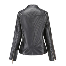 Load image into Gallery viewer, Leather Jacket Women Zippers Spring Autumn Women's PU Leather Jacket