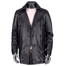 Load image into Gallery viewer, Leather Trench Coats Cowhide Jacket Men