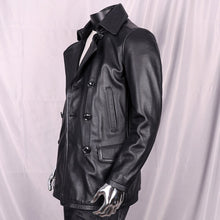 Load image into Gallery viewer, Leather Trench Coats Cowhide Jacket Men