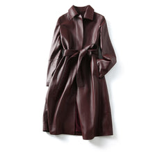 Load image into Gallery viewer, Leather Trench Lace-up Coat Tops Women&#39;s Spring Autumn Fashion