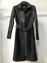 Load image into Gallery viewer, Leather Trench Lace-up Coat Tops Women&#39;s Spring Autumn Fashion