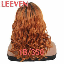Load image into Gallery viewer, Leeven 16‘’ Synthetic Wig With Bangs For Woman Copper 613 Blonde