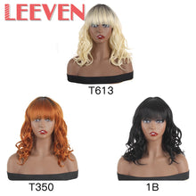 Load image into Gallery viewer, Leeven 16‘’ Synthetic Wig With Bangs For Woman Copper 613 Blonde