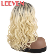 Load image into Gallery viewer, Leeven 16‘’ Synthetic Wig With Bangs For Woman Copper 613 Blonde