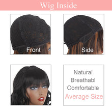 Load image into Gallery viewer, Leeven 16‘’ Synthetic Wig With Bangs For Woman Copper 613 Blonde