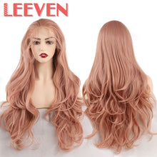 Load image into Gallery viewer, Leeven 24'' Synthetic Lace Front Wig Long Wavy Wig Natural Wave Wigs