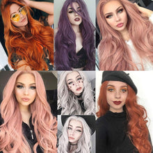 Load image into Gallery viewer, Leeven 24'' Synthetic Lace Front Wig Long Wavy Wig Natural Wave Wigs