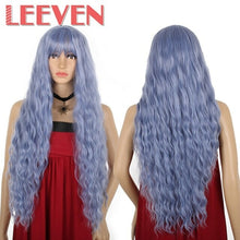 Load image into Gallery viewer, Leeven 26inch Long Loose Wave Wig with Bangs Synthetic Natural Wavy