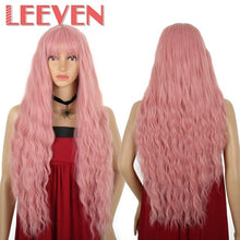 Load image into Gallery viewer, Leeven 26inch Long Loose Wave Wig with Bangs Synthetic Natural Wavy