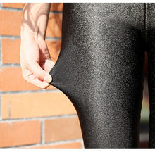 Load image into Gallery viewer, Leggings Womens Gloss Shiny Black Thin Leggings Trousers Elastic Slim
