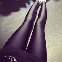 Load image into Gallery viewer, Leggings Womens Gloss Shiny Black Thin Leggings Trousers Elastic Slim
