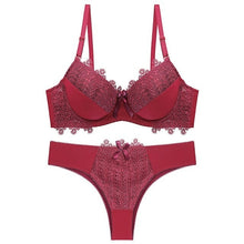 Load image into Gallery viewer, Push Up Bra and Panty Set Underwire Plus Size Lingere