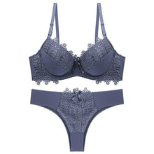 Load image into Gallery viewer, Push Up Bra and Panty Set Underwire Plus Size Lingere