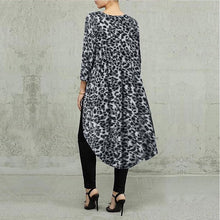 Load image into Gallery viewer, Leopard Blouse Women Tunic Summer Tops Vintage Long Shirts Office
