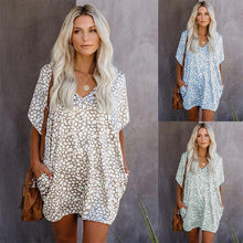Load image into Gallery viewer, New Summer Bohemia Sexy V Neck Polka Dot Pocket Women's Mini - Sophornlilly