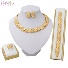 Load image into Gallery viewer, Liffly Bridal Fashion Dubai Gold Jewelry Sets for Women Costume