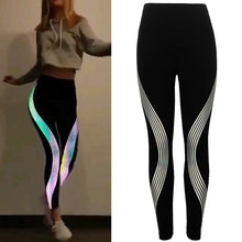 Load image into Gallery viewer, Light Thin Pants Leggings Women Neon Rainbow Leggings Fitness Sports