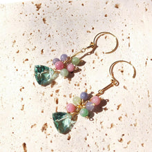 Load image into Gallery viewer, Tanzanite Green Quartz 14K Gold Filled Dangle Earrings Natural - Sophornlilly