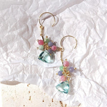 Load image into Gallery viewer, Tanzanite Green Quartz 14K Gold Filled Dangle Earrings Natural - Sophornlilly