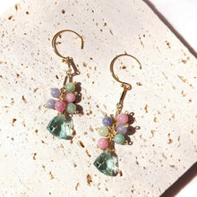 Load image into Gallery viewer, Tanzanite Green Quartz 14K Gold Filled Dangle Earrings Natural - Sophornlilly