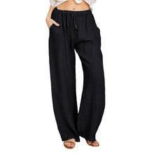Load image into Gallery viewer, Linen Trousers For Women Wide Cargo Pants Summer Oversize Linens