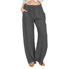 Load image into Gallery viewer, Linen Trousers For Women Wide Cargo Pants Summer Oversize Linens