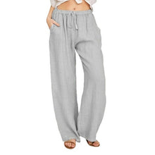 Load image into Gallery viewer, Linen Trousers For Women Wide Cargo Pants Summer Oversize Linens