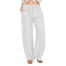 Load image into Gallery viewer, Linen Trousers For Women Wide Cargo Pants Summer Oversize Linens