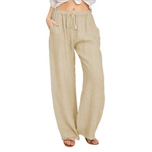 Load image into Gallery viewer, Linen Trousers For Women Wide Cargo Pants Summer Oversize Linens