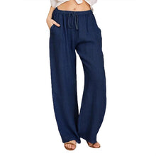 Load image into Gallery viewer, Linen Trousers For Women Wide Cargo Pants Summer Oversize Linens