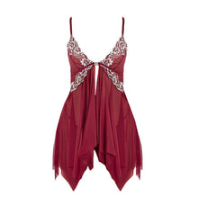 Load image into Gallery viewer, Lingerie for Women Front Closure Babydoll Lace V Neck Mesh Sleepwear