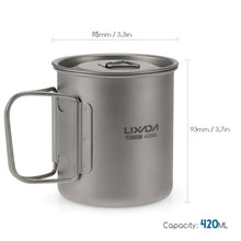 Load image into Gallery viewer, Lixada Ultralight Titanium Cup Portable Camping Picnic Water Cup Mug