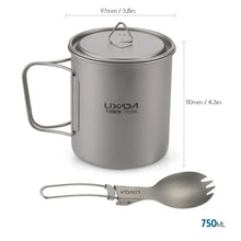 Load image into Gallery viewer, Lixada Ultralight Titanium Cup Portable Camping Picnic Water Cup Mug