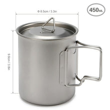 Load image into Gallery viewer, Lixada Ultralight Titanium Cup Portable Camping Picnic Water Cup Mug