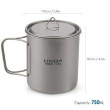 Load image into Gallery viewer, Lixada Ultralight Titanium Cup Portable Camping Picnic Water Cup Mug