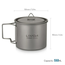Load image into Gallery viewer, Lixada Ultralight Titanium Cup Portable Camping Picnic Water Cup Mug