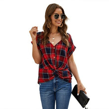 Load image into Gallery viewer, Lofia Plaid Women's Shirt Loose S XL Button Shirt Woman Casual Tops