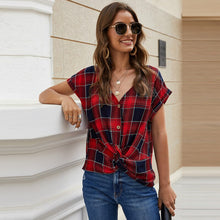 Load image into Gallery viewer, Lofia Plaid Women's Shirt Loose S XL Button Shirt Woman Casual Tops