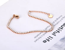Load image into Gallery viewer, CZ Crystal Charm Anklets Stainless